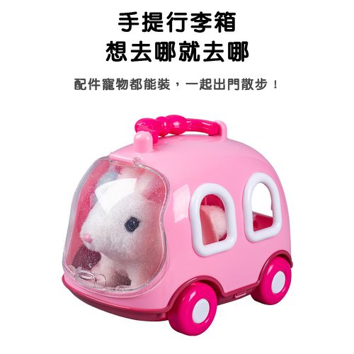 可愛電動寵物-小狗 附寵物行李箱藍色