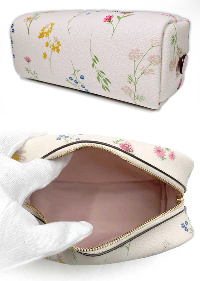 COACH - 印花皮革拉鍊化妝包-花卉