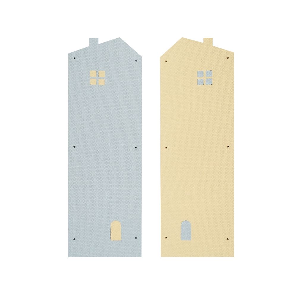 EVA無毒樓梯安全護板6片組-小屋款-鵝黃&灰藍 (18cm*56cm*2cm)