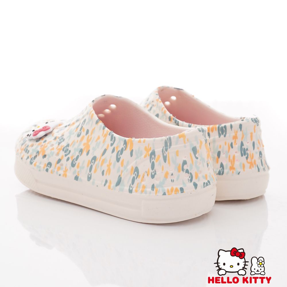 HELLO KITTY - 凱蒂貓可愛碎花洞洞鞋(中小童段)-休閒鞋-白水