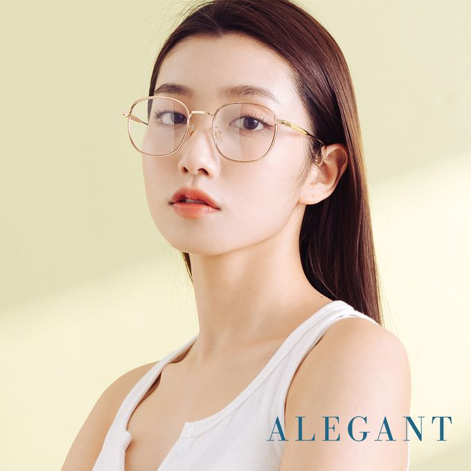 ALEGANT - 韓流復古釉光金溫莎圈橢圓光學框UV400濾藍光眼鏡