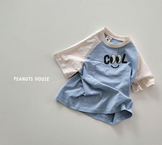 韓國 Peanuts House - COOL字印短袖上衣-黃