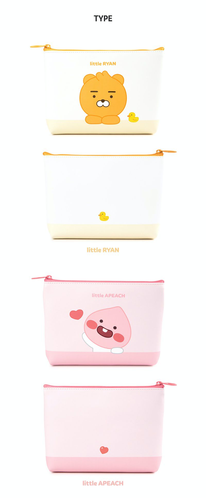 Kakao Friends - 收納包／化妝包-Apeach (187x120x30mm)