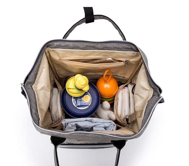 多功能防水後背包/媽媽包-迷彩款-灰色 (40x33x20cm)