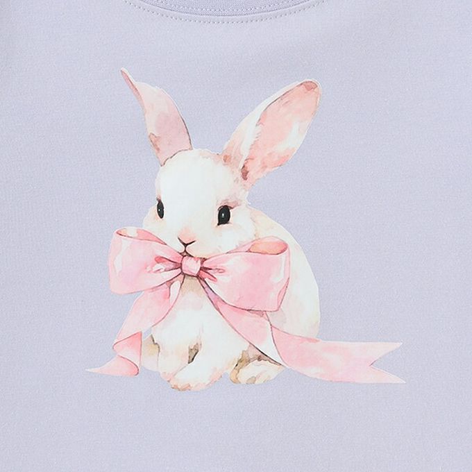 日本 Lycee mine - 夢幻印花荷葉縮口長袖上衣-甜美馬卡龍-粉紅