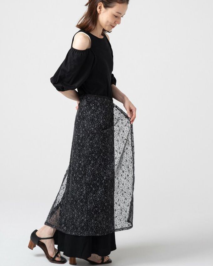 日本 gleam - [疊穿高手]閃亮光澤薄紗半片裙-銀