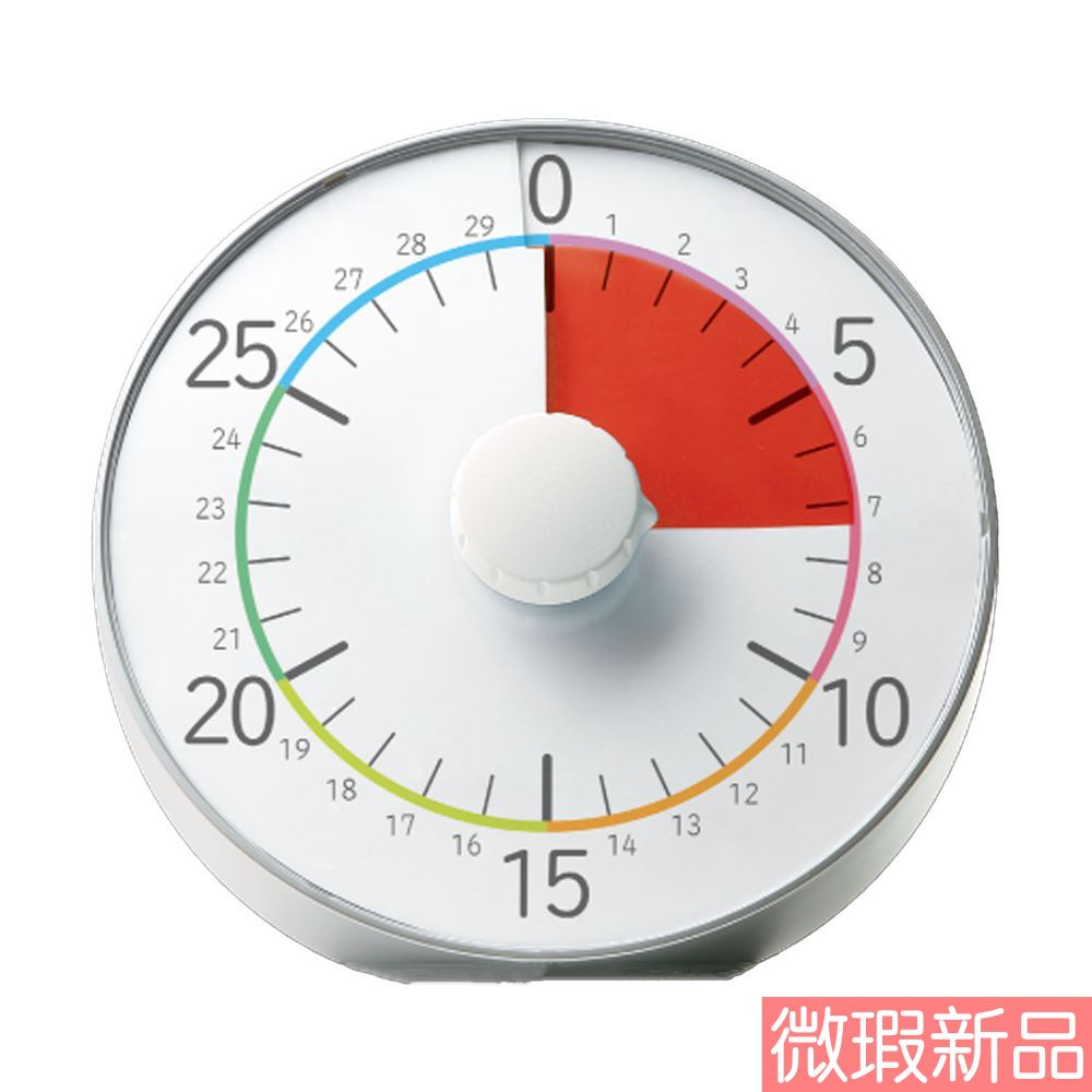 [微瑕新品]時間流逝實感 倒數時鐘/倒數器-30mins版-銀 (19cm)