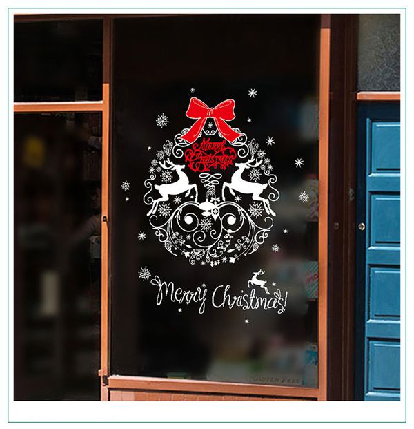 JB Design - 時尚壁貼-麋鹿聖誕窗貼-70cm*50cm