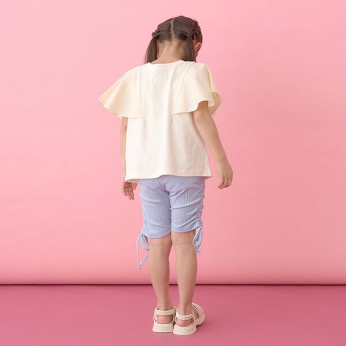 日本 Lycee mine - 側綁帶甜心皺摺合身五分褲-粉紅