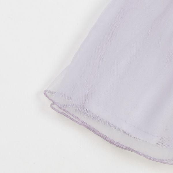 日本 petit main - 聯名款 針織細肩帶+雪紡拼接長袖(二件式)-黛西-粉紫