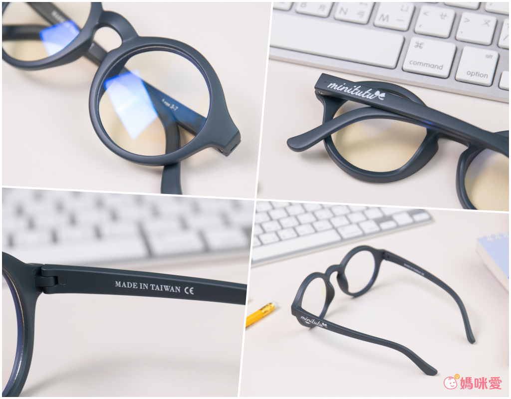 MiniTutu - 藍光眼鏡-圓框綠-綠色