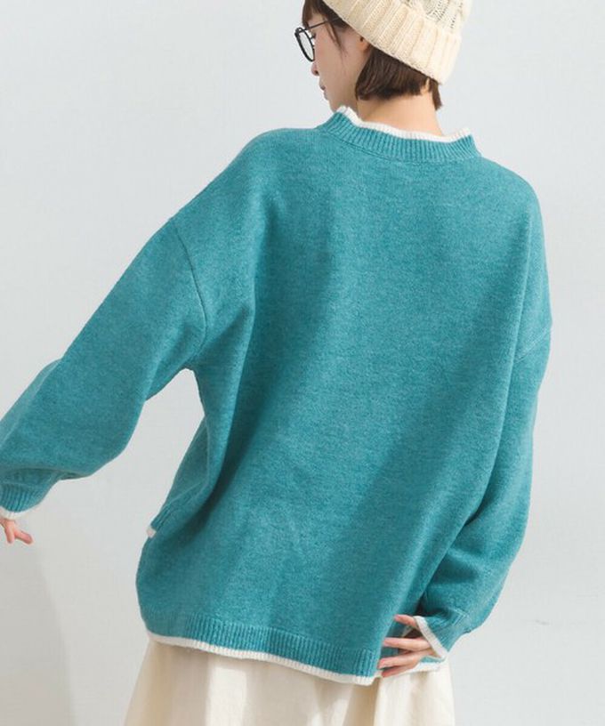 日本 Lupilien - 毛絨尾巴貓咪設計感針織長袖上衣-卡其棕