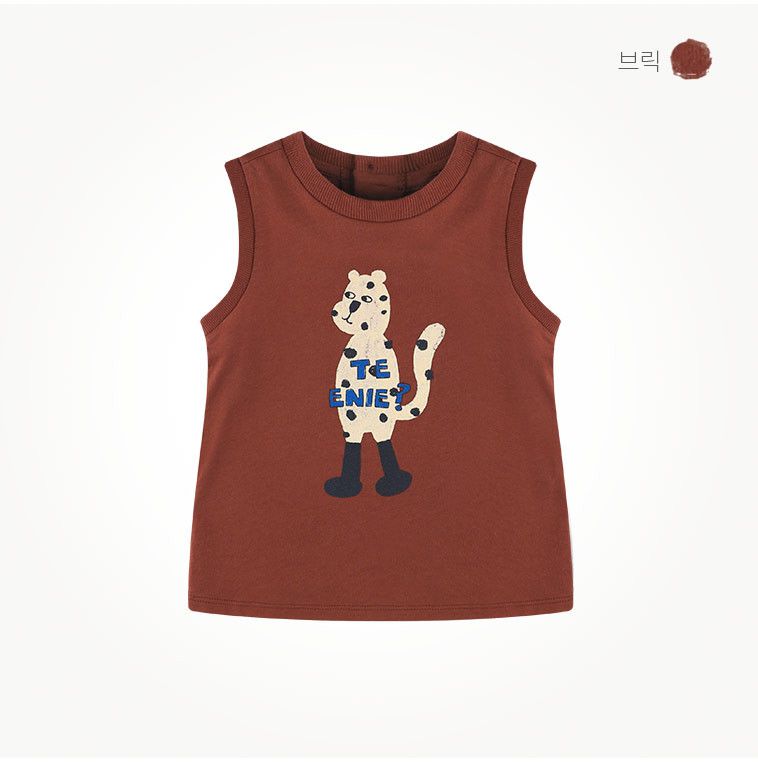 韓國 milk mile - 站立點點老虎無袖套裝-黑