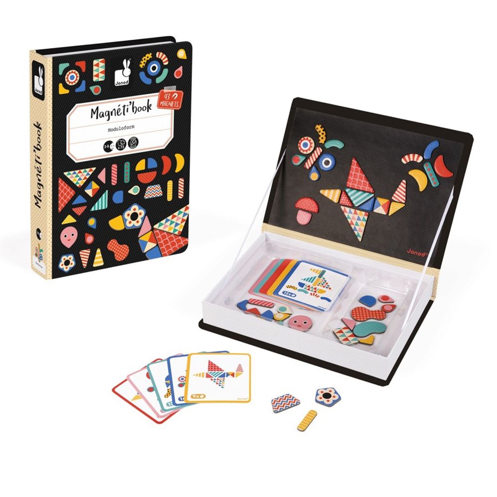 法國Janod - 磁鐵遊戲書-幾何創意拼
