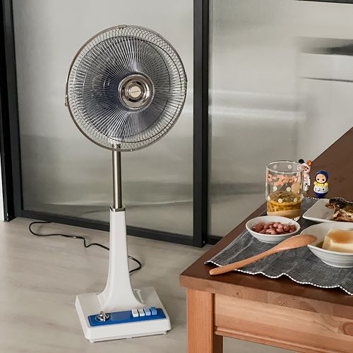 日本KOIZUMI 12吋復古電風扇 (藍白款)-藍白 (12吋 藍白)-3.7kg