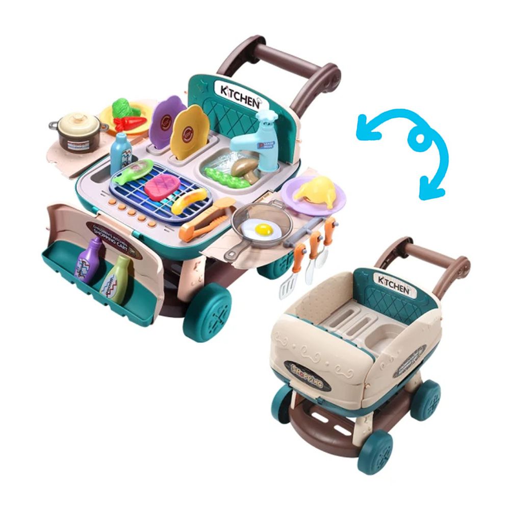 CuteStone - 兒童購物推車與烤肉玩具