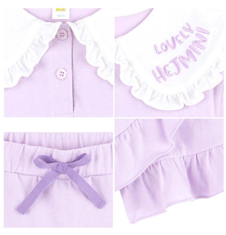 韓國 HEJMINI - 荷葉白領套裝-紫