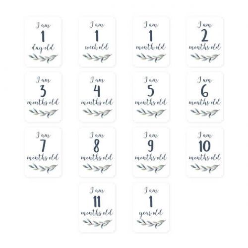 加拿大 lulujo - 寶寶成長包巾卡片組-哈囉