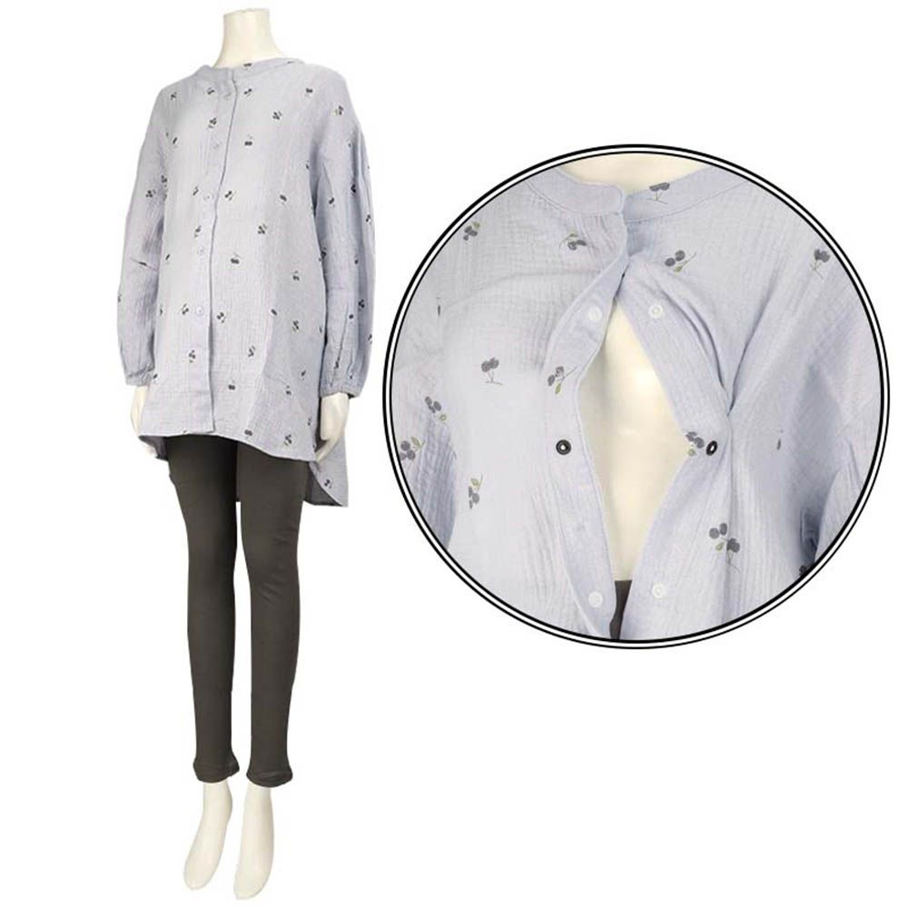 長袖家居服-蓬鬆棉紗-淺藍色