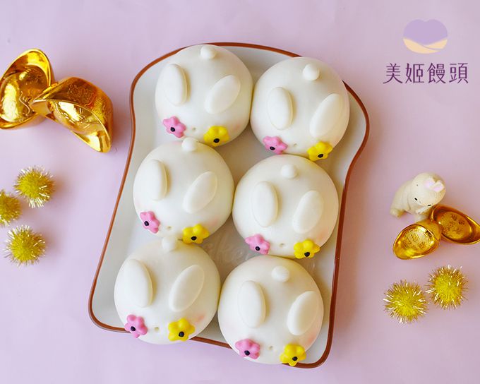 美姬饅頭 - 錢錢花不完兔兔造型奶黃包-50g*6顆
