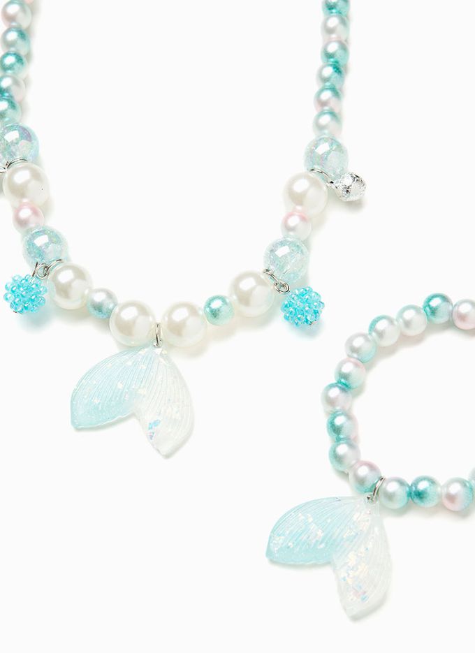 韓國 OZKIZ - (附配飾)公主點綴短袖紗裙洋裝-湖水綠