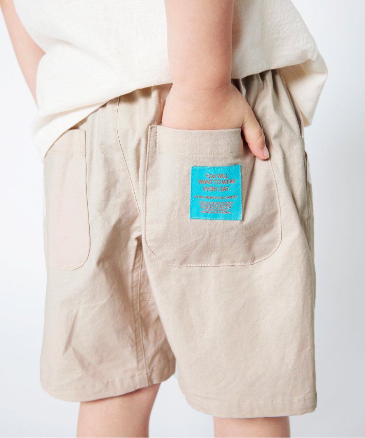 日本 BREEZE - 彩色標籤腰束口休閒短褲-軍綠