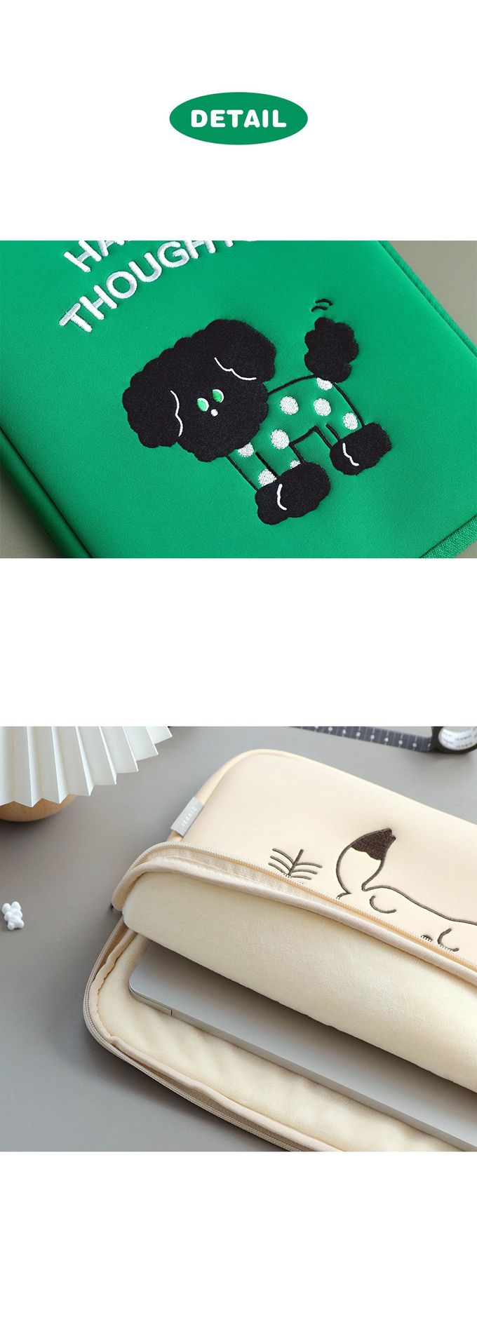 韓國 ICONIC - 童趣圖樣筆電收納包-慵懶狐狸-奶油黃