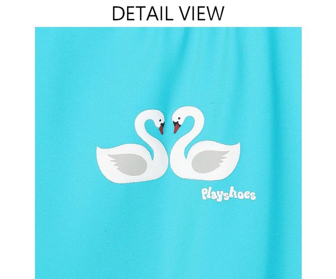 德國Playshoes - 抗UV防曬短袖兩件組兒童泳裝-天鵝