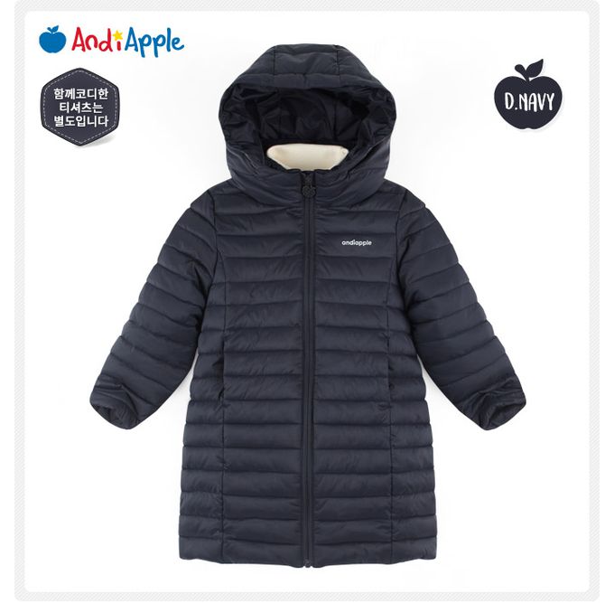 韓國 AndiApple - 輕量科技羽絨連帽連身外套-黑藍