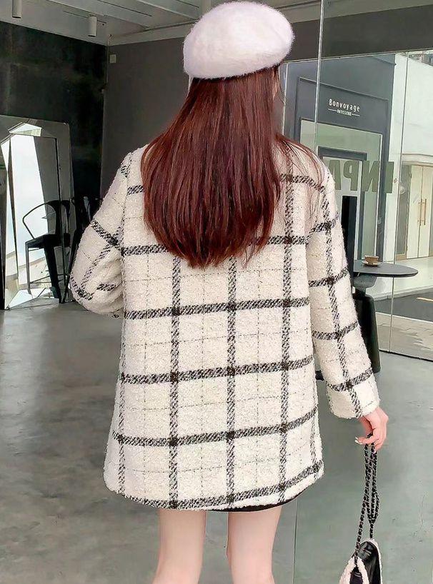 日本 GRL - 氣質格紋花呢經典西裝外套-象牙 (F)