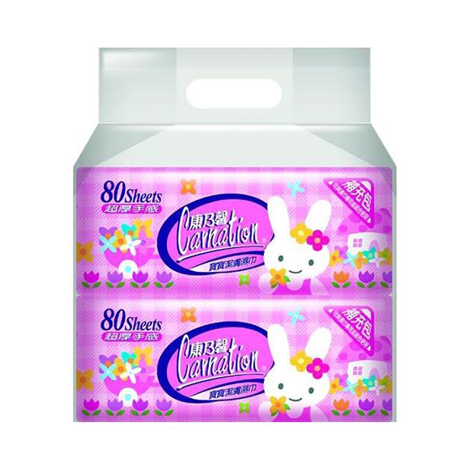 康乃馨 - 寶寶潔膚濕巾補充包80片*12包(箱)