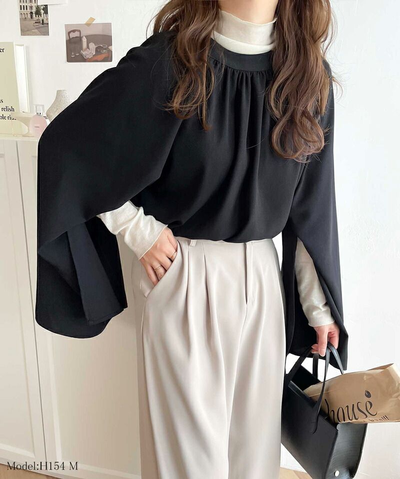 日本 Classical Elf - 優雅花園垂墜感開袖襯衫-奶油白