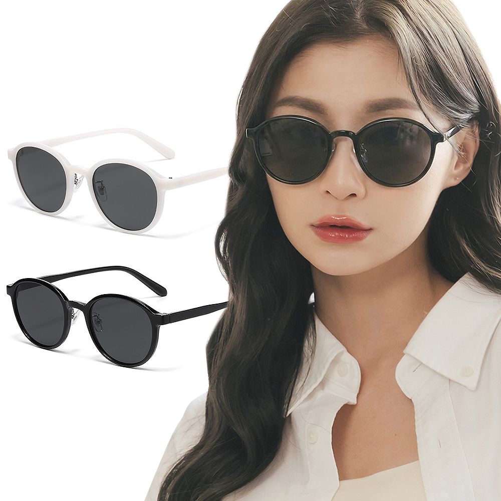 城市時尚TR90圓框偏光墨鏡│UV400太陽眼鏡