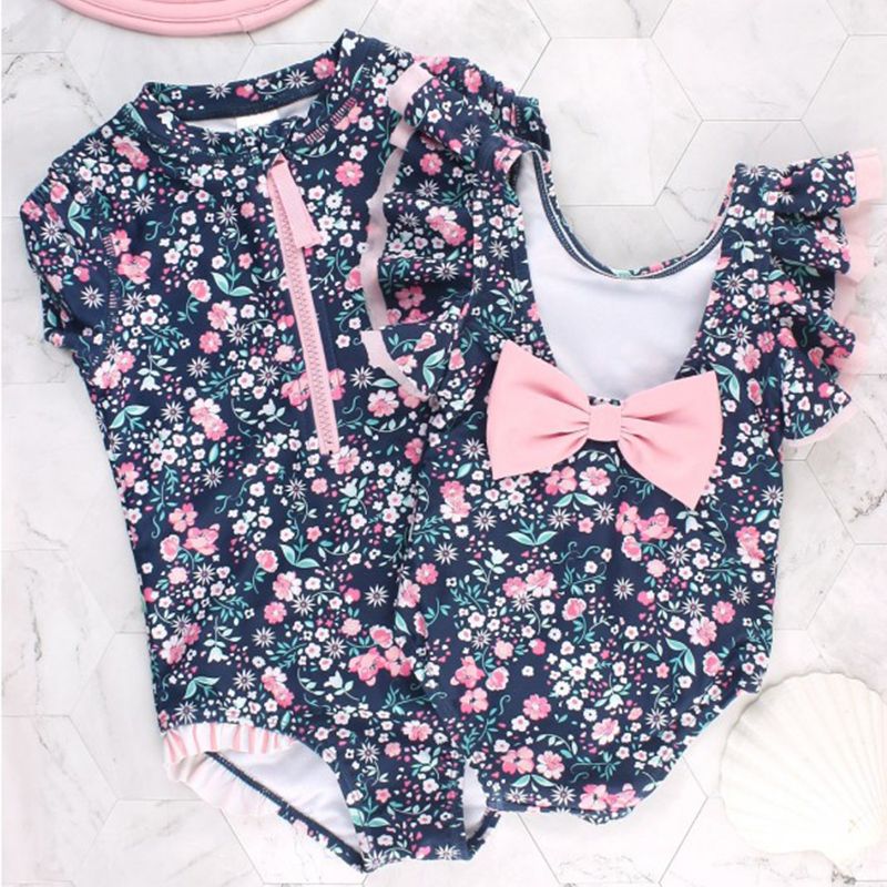 美國 RuffleButts - 小女童UPF 50+防曬無袖連身泳裝-青春甜心