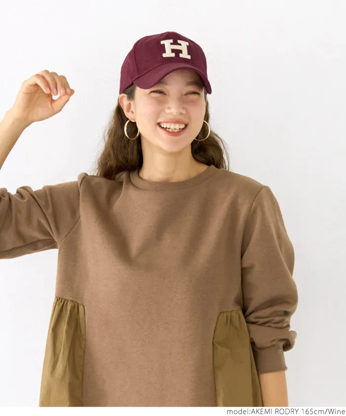 日本 COCA - 100%棉美式復古老帽/鴨舌帽-立體刺繡H-酒紅