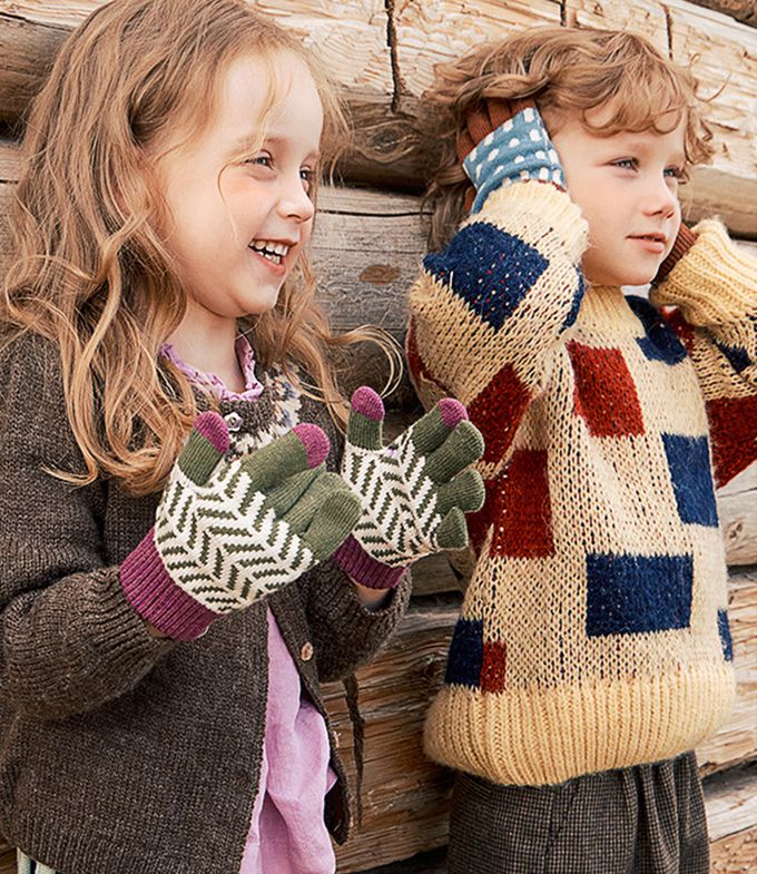 kocotree - 北歐風針織保暖手套-均碼 (淺紫)