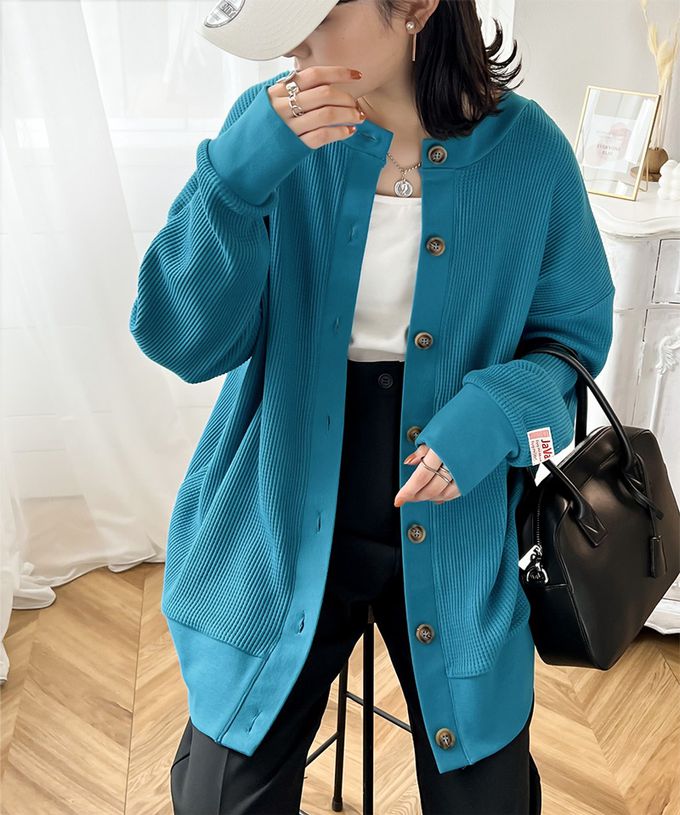 日本 Classical Elf - Java 2WAY柔軟華夫格薄針織外套-粉紫