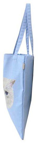 日本 Chepeli - 限量款 貓咪印花托特包/帆布包-曼赤肯貓-米杏 (38x30cm)