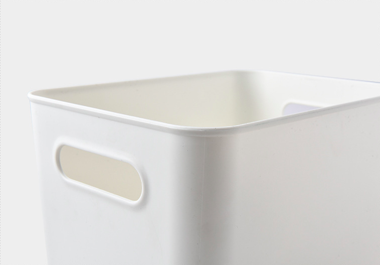 日系簡約白色收納盒-加高款中號（36.5x26x16.5cm）-有把手