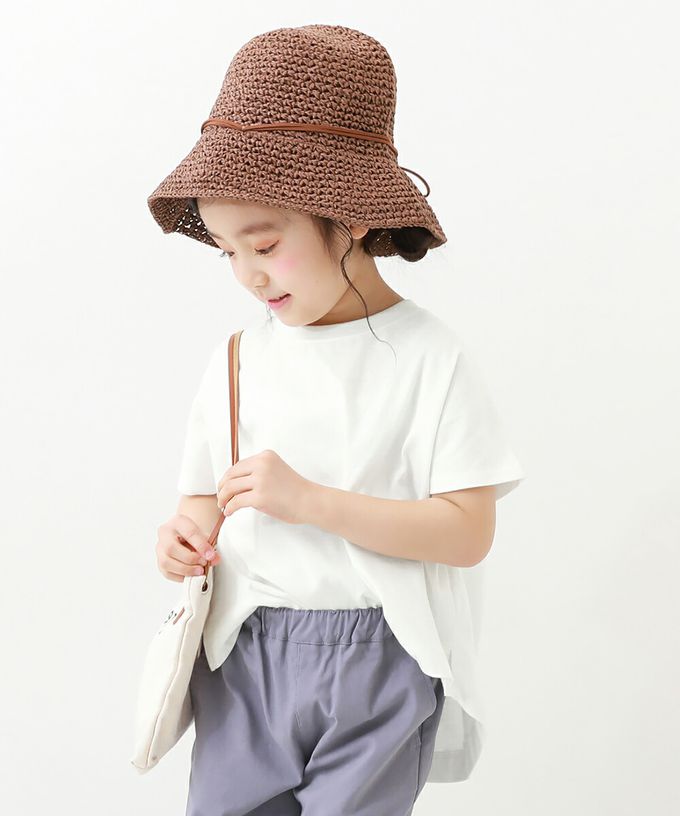 日本 devirock - 純棉圓弧形背後摺線短袖上衣-果綠