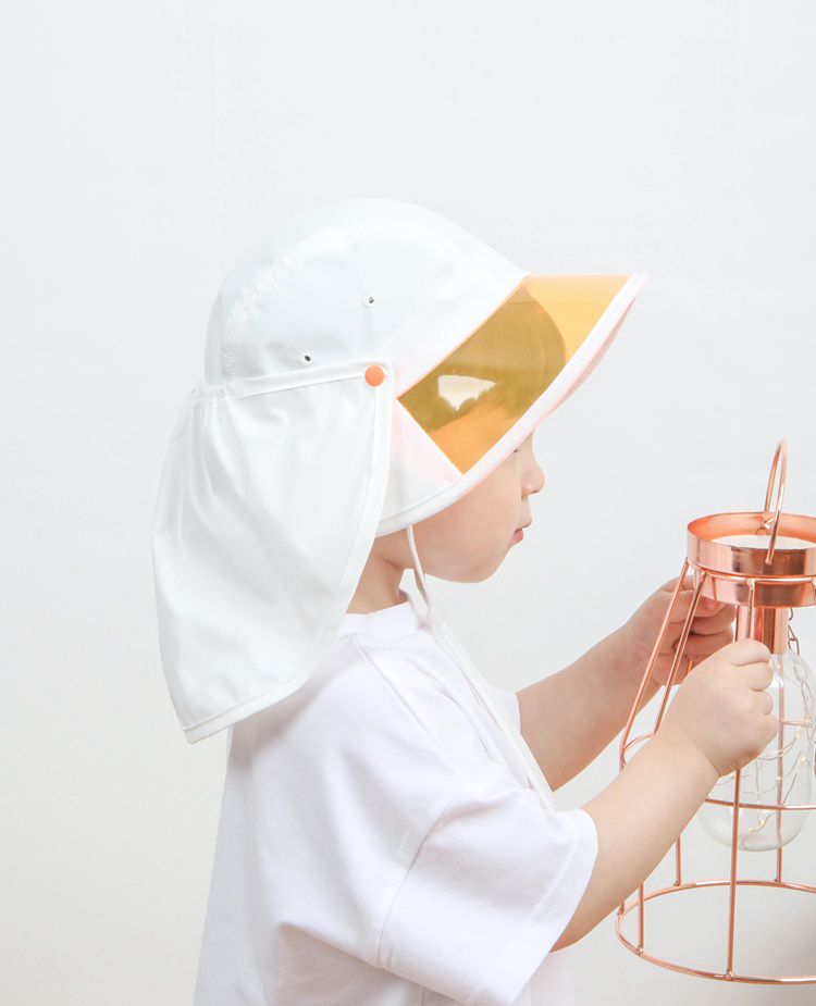 韓國 Babyblee - 抗UV遮陽板遮脖防曬帽-粉紅 (頭圍：L(50-54cm))