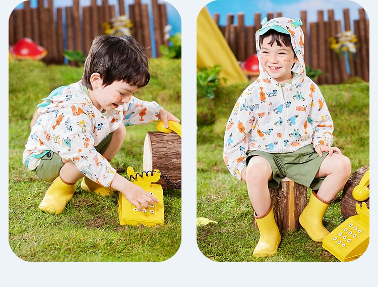 純棉立體造型連帽防曬外套-可愛鴨子-白色