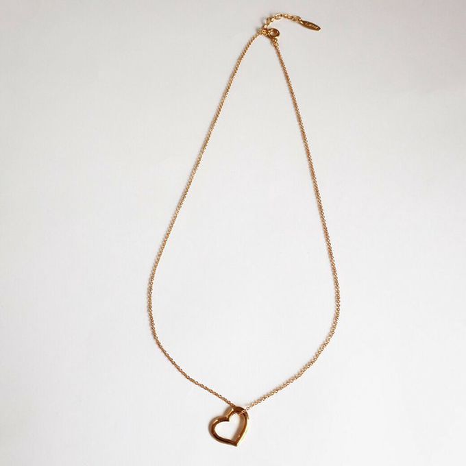 日本 Melody Accessory - 日本製 簡約典雅愛心造型項鏈-金