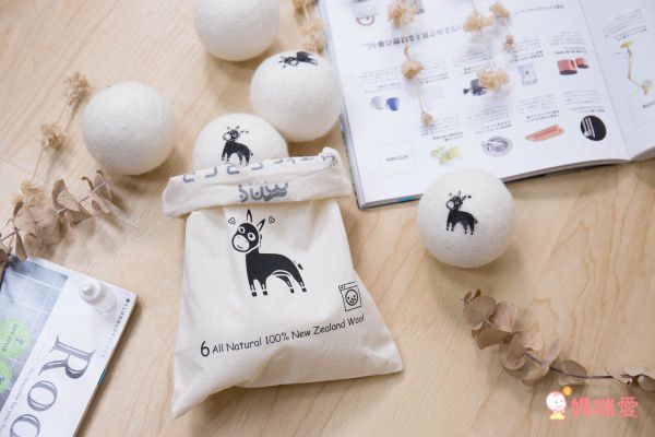 韓國 Pam - 100%紐西蘭羊毛烘衣球6入組（贈精油10ml)-薰衣草精油