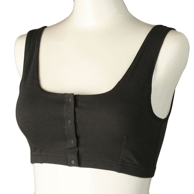 akachan honpo - 半截式內衣-前開式 素面-黑色