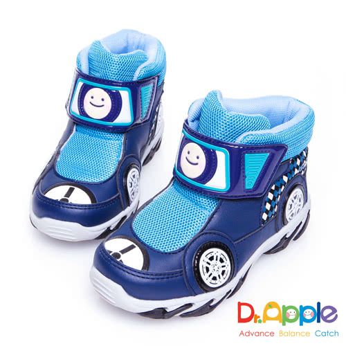 Dr. Apple - 機能童鞋_拉風急速賽車手中筒童靴-藍