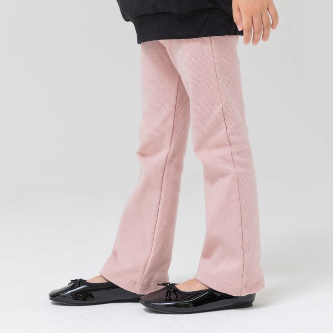 日本 Chil2 - 彈力素色百搭微喇叭褲-卡其