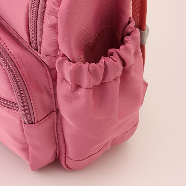 日本 petit main - 潑水加工硬挺帆布透氣背包-灰綠 (F)