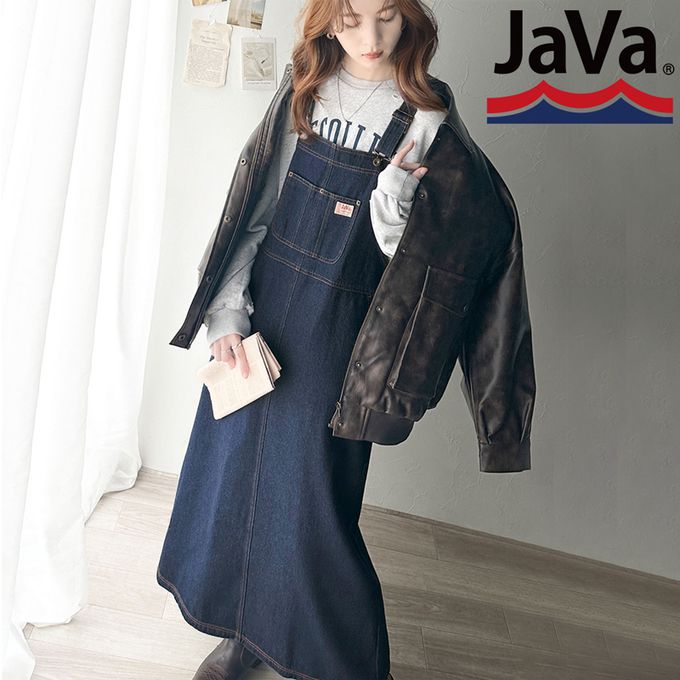 日本 Classical Elf - Java 復古工裝風純棉丹寧吊帶裙-靛藍