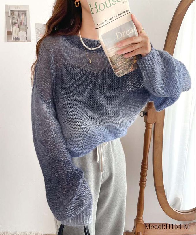 日本 Classical Elf - Java 絕美漸層寬鬆針織上衣-深咖啡